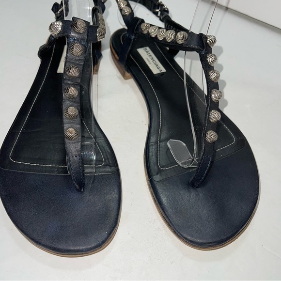 Balenciaga Leather Studded Women Sandals Size 7.5 / EU 38 - Picture 11 of 12
